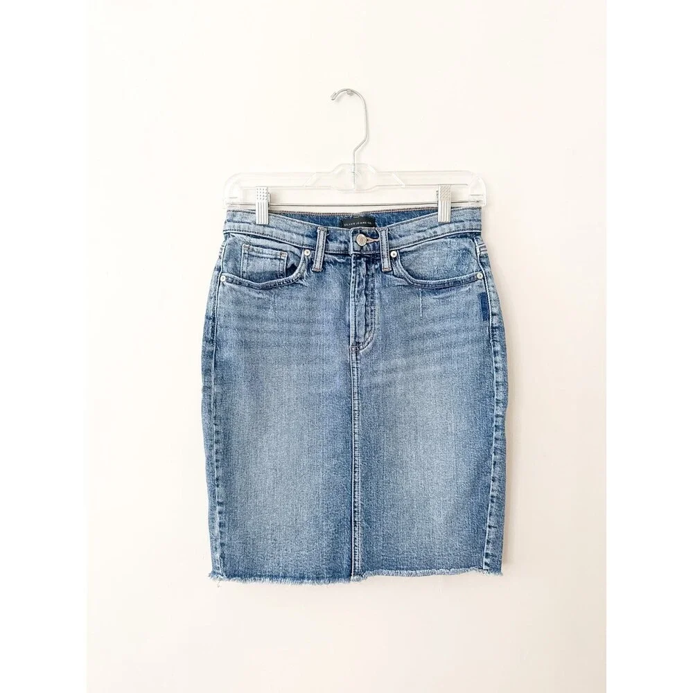 Y2K Silver Jeans Denim Skirt SZ 28 Low Rise 2000s Indie Sleaze Coquette Festival